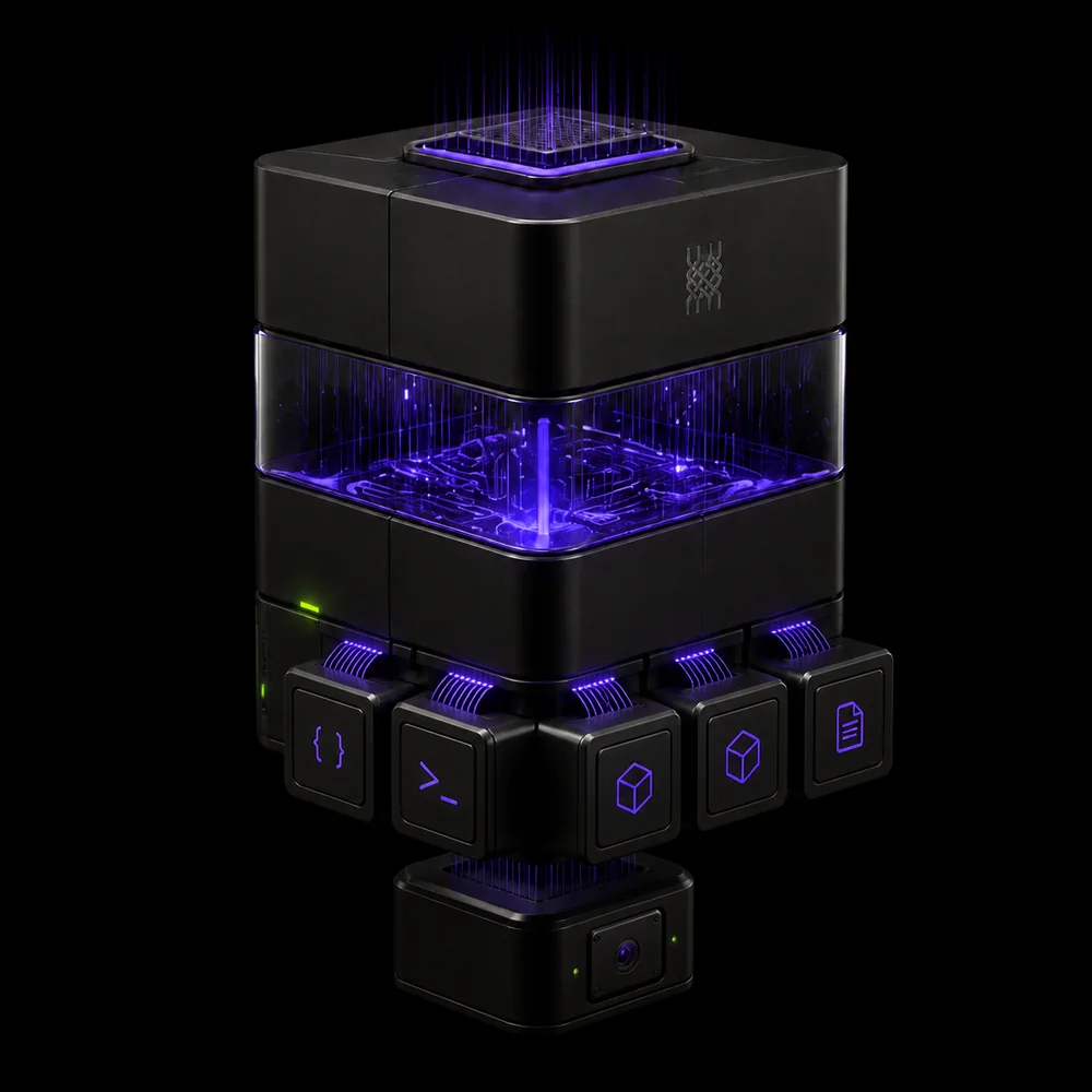 The evidence engine exposing scoped interfaces to an AI coding agent